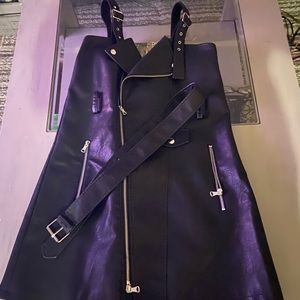 Black leather dress